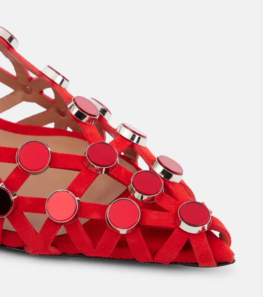 The Attico Grid 50 embellished leather slingback pumps | Thumbnail 3 The Attico Grid 50 embellished leather slingback pumps | Thumbnail 3