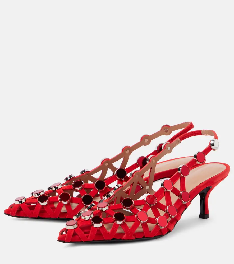 The Attico Grid 50 embellished leather slingback pumps | Thumbnail 4 The Attico Grid 50 embellished leather slingback pumps | Thumbnail 4