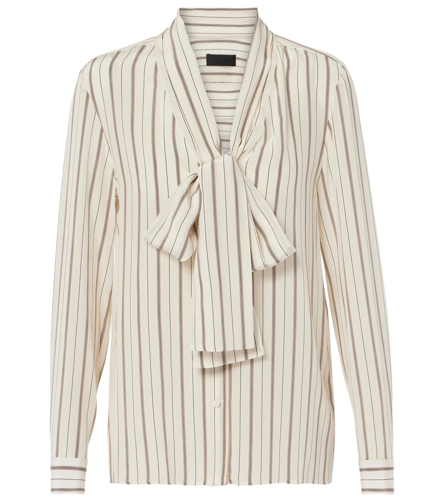 Angelique tie-neck striped silk blouse Angelique tie-neck striped silk blouse