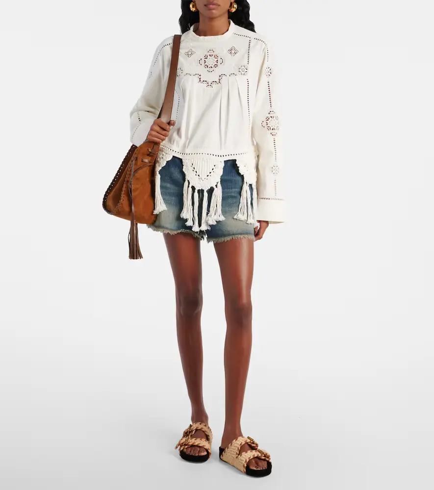 Isabel Marant Lennyo leather-trimmed raffia sandals | Thumbnail 5