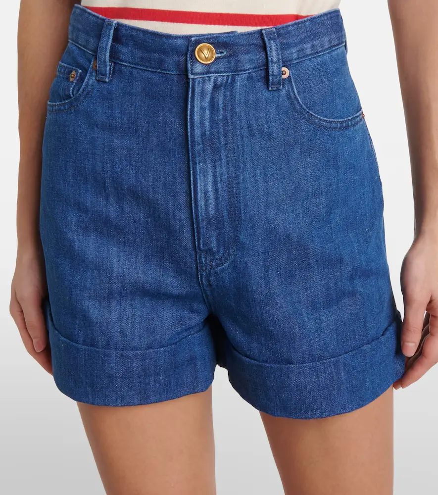 Valentino Garavani Cotton and linen denim shorts | Thumbnail 2 Valentino Garavani Cotton and linen denim shorts | Thumbnail 2