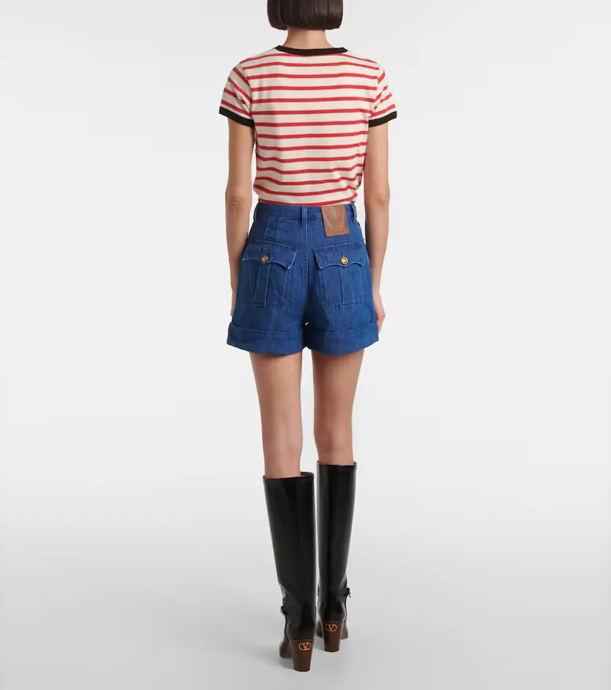 Valentino Garavani Cotton and linen denim shorts | Thumbnail 4 Valentino Garavani Cotton and linen denim shorts | Thumbnail 4