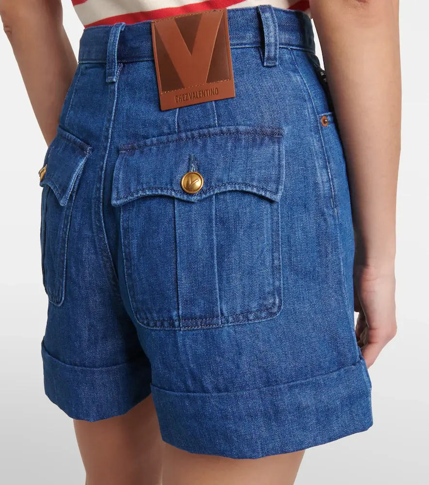 Valentino Garavani Cotton and linen denim shorts | Thumbnail 5 Valentino Garavani Cotton and linen denim shorts | Thumbnail 5