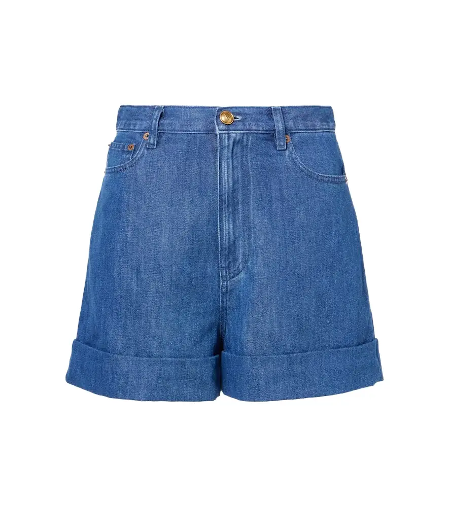 Valentino Garavani Cotton and linen denim shorts