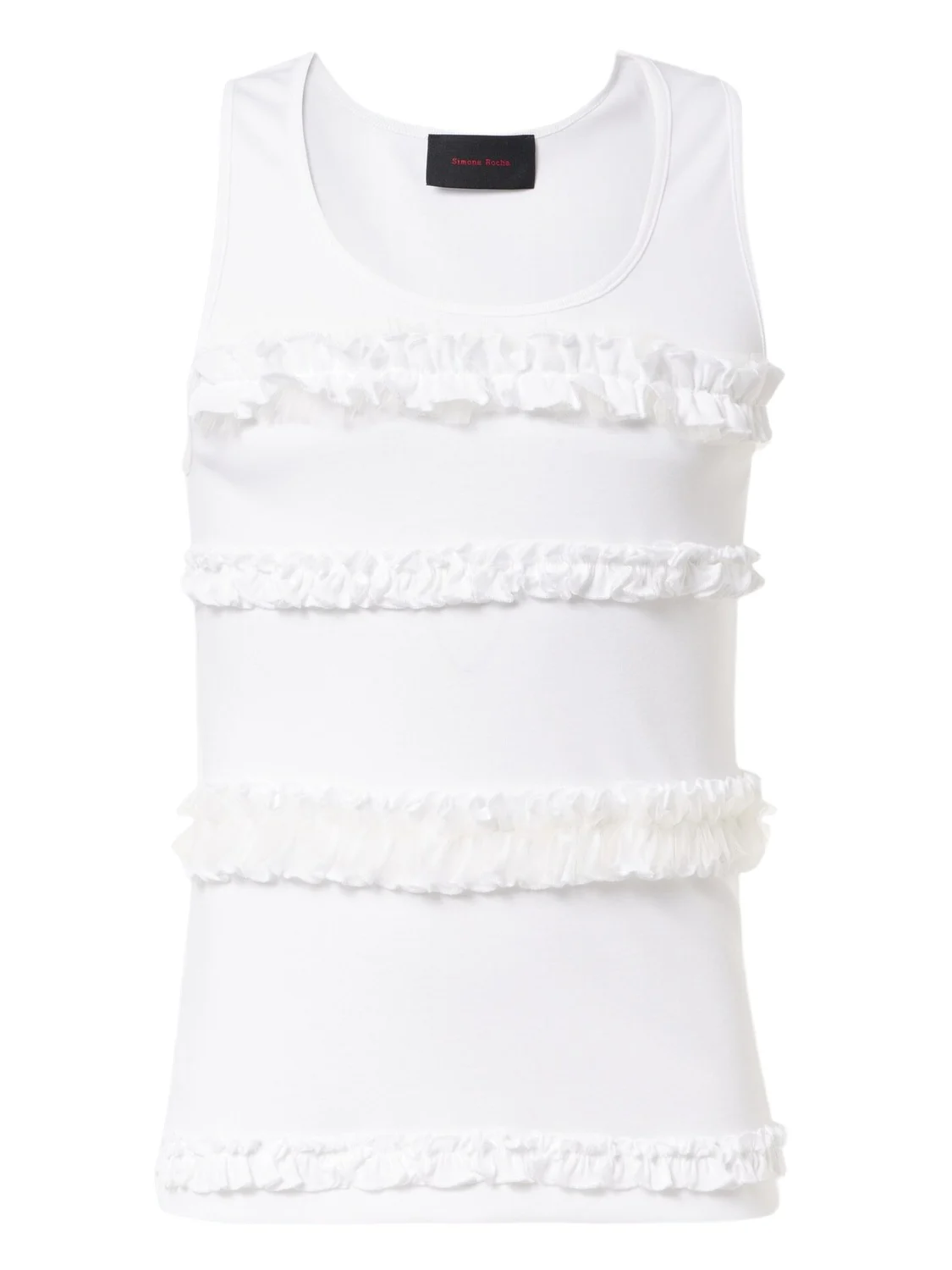 Simone Rocha Ruffled cotton jersey tank top