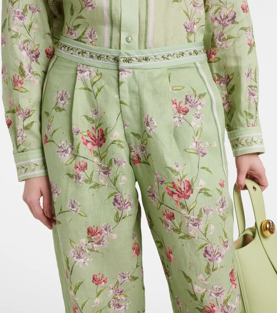 Agua by Agua Bendita Florecer Honeysuckle linen wide-leg pants | Thumbnail 5