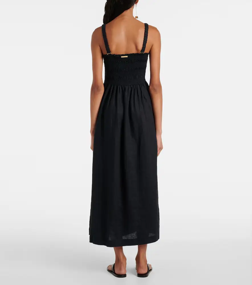 Heidi Klein La Bocana shirred linen midi dress | Thumbnail 2