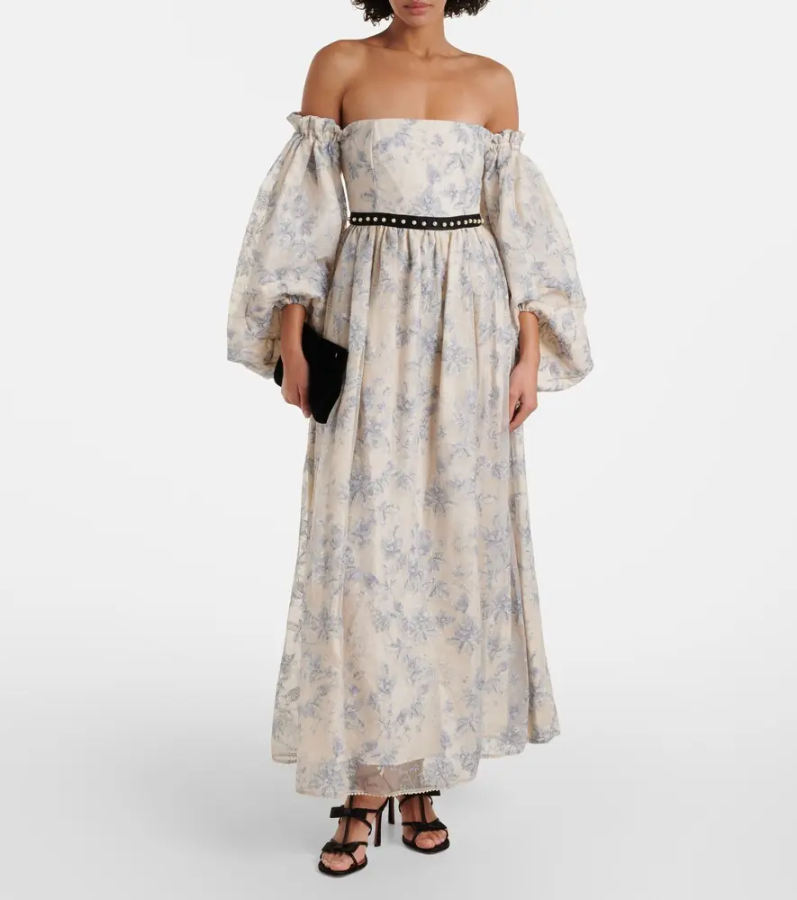 Agua by Agua Bendita Alheli balloon-sleeve floral maxi dress | Thumbnail 3