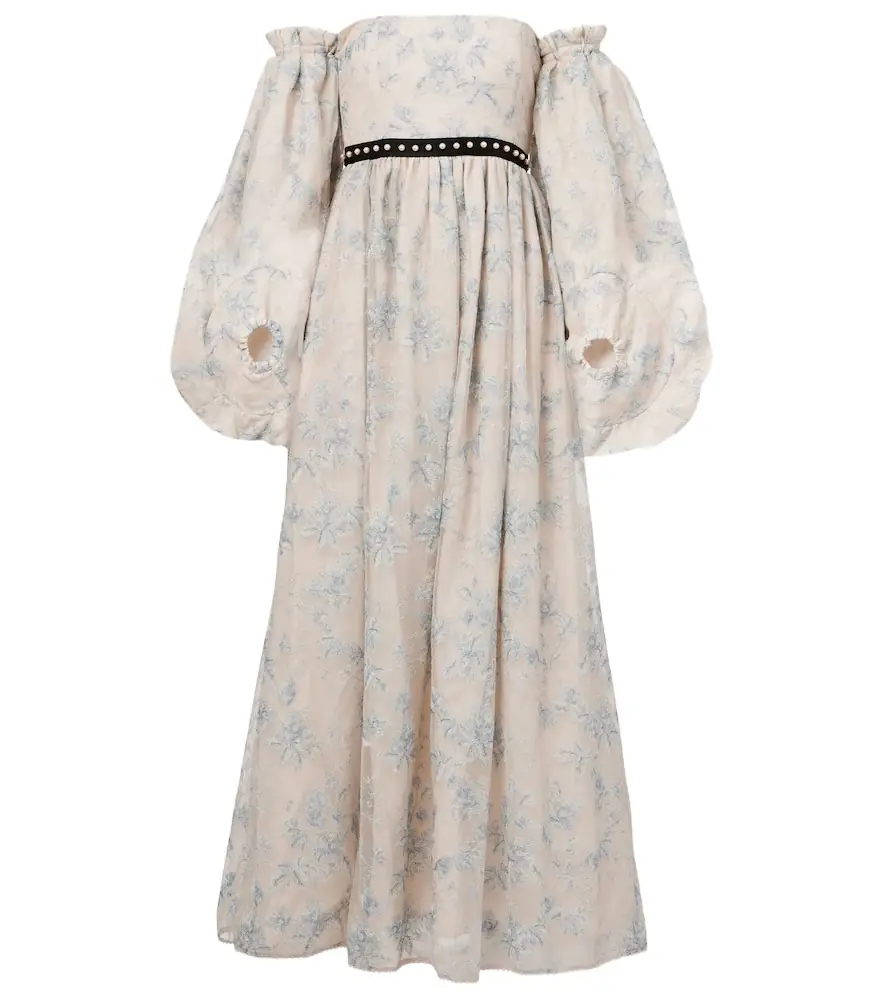 Agua by Agua Bendita Alheli balloon-sleeve floral maxi dress