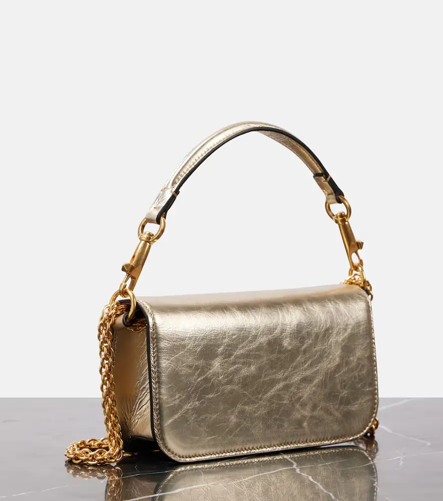 Valentino Garavani Locò Small metallic leather shoulder bag | Thumbnail 3 Valentino Garavani Locò Small metallic leather shoulder bag | Thumbnail 3