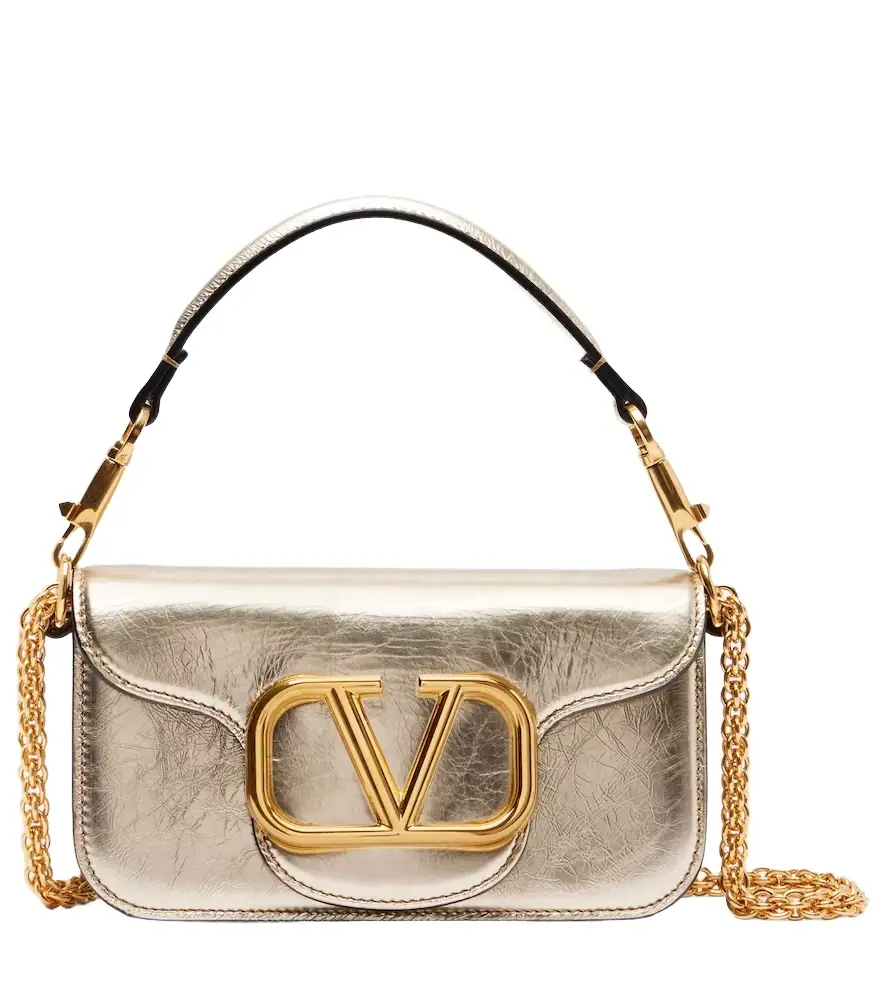 Valentino Garavani Locò Small metallic leather shoulder bag | Image 1 Valentino Garavani Locò Small metallic leather shoulder bag | Image 1