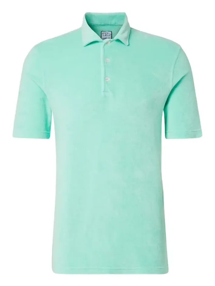 Cotton terry polo shirt