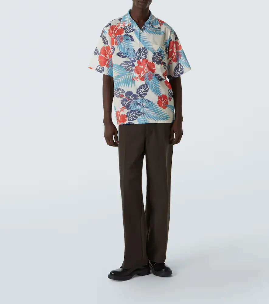 Prada Printed cotton bowling shirt | Thumbnail 4