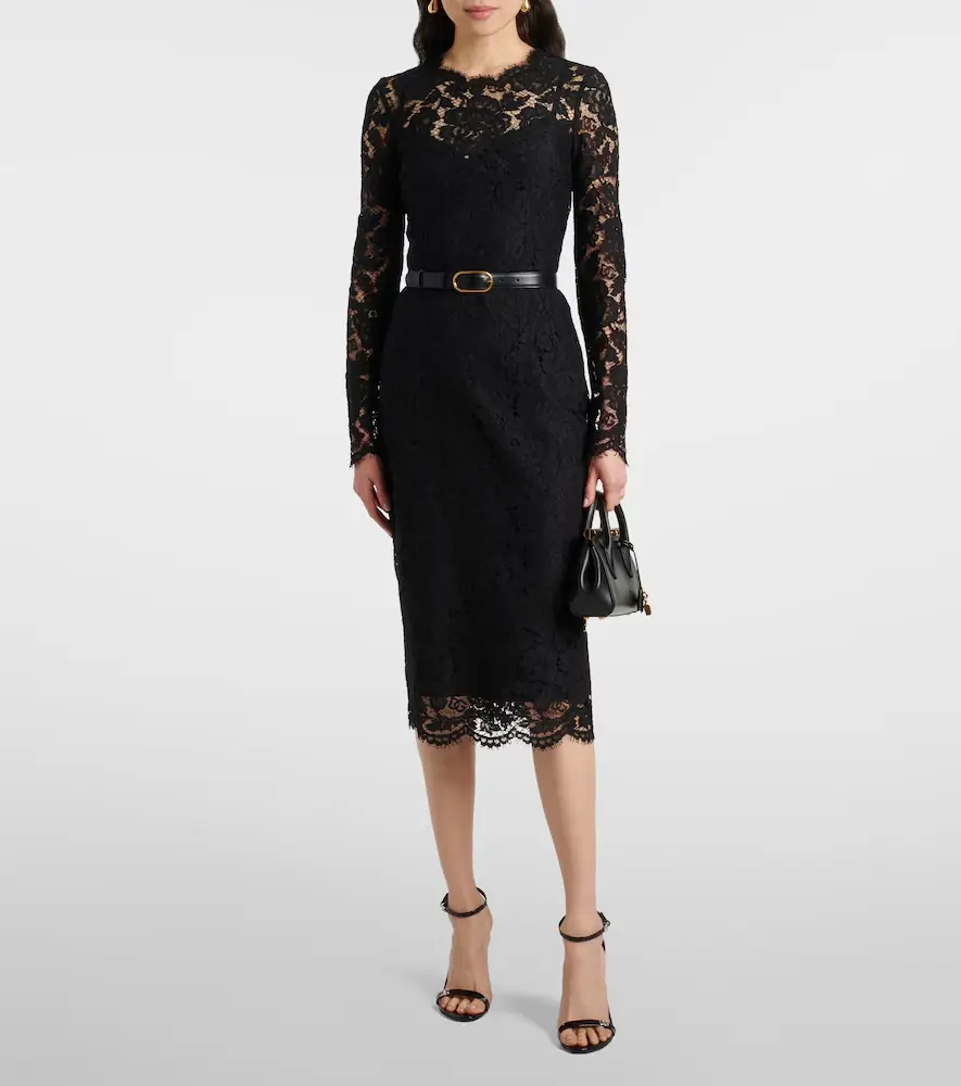 Dolce & Gabbana DG lace midi dress | Thumbnail 3 Dolce & Gabbana DG lace midi dress | Thumbnail 3
