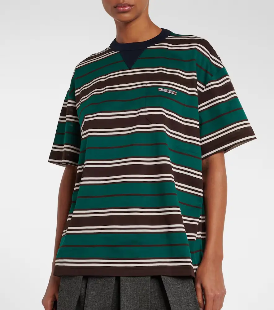 Prada Striped cotton jersey T-shirt | Thumbnail 2
