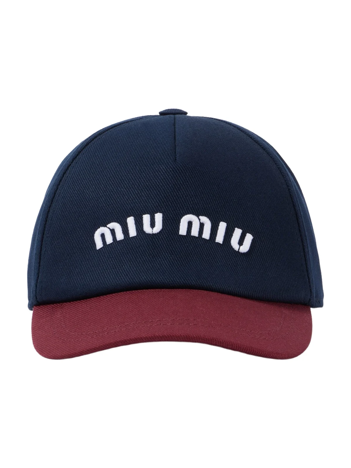 Miu Miu Logo cotton drill baseball cap