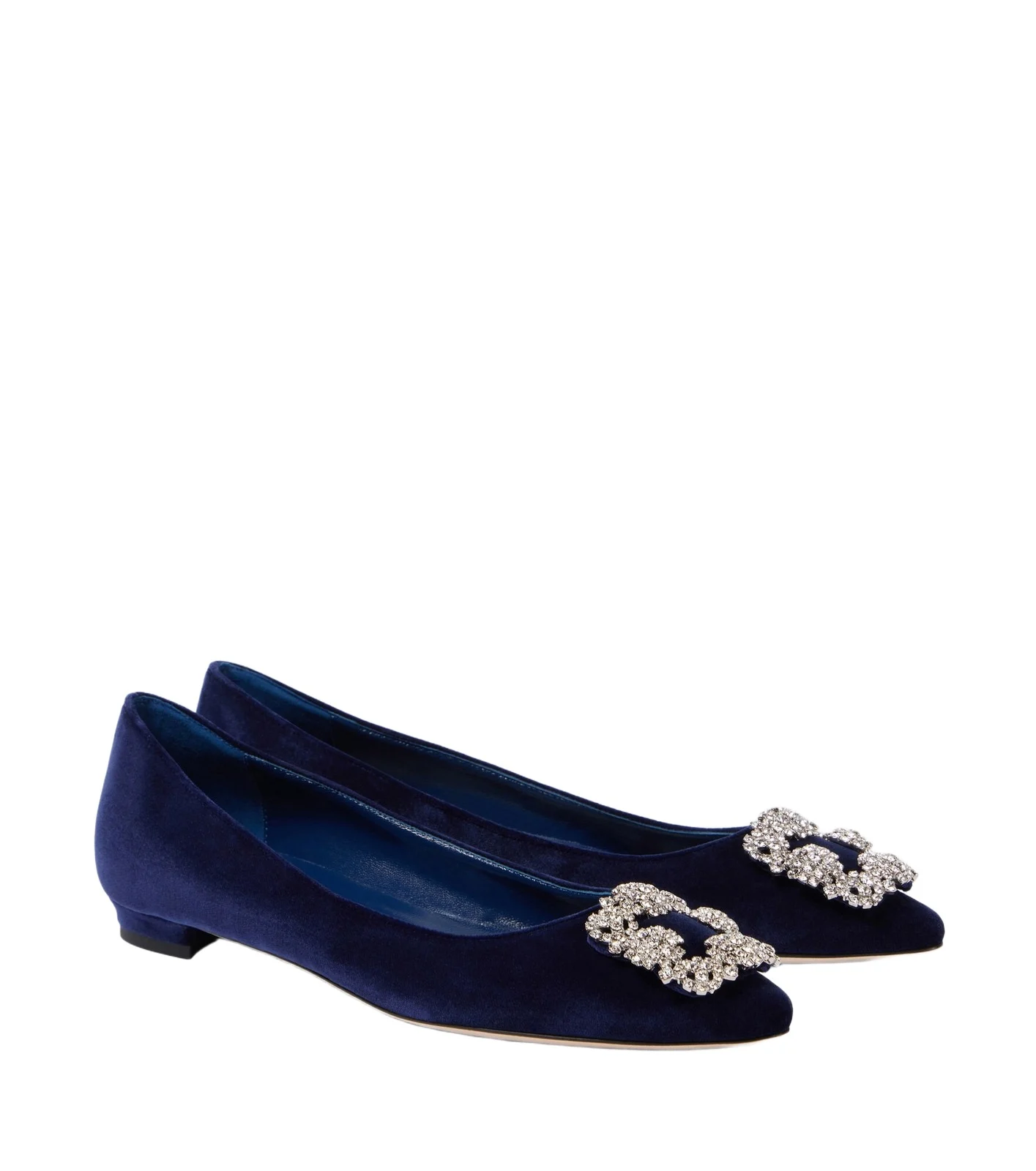 Manolo Blahnik Hangisi embellished velvet ballet flats