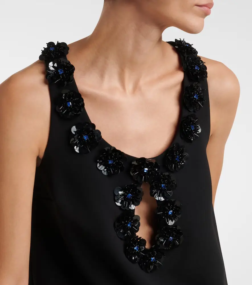 Max Mara Delis sequined cutout crêpe minidress | Thumbnail 2 Max Mara Delis sequined cutout crêpe minidress | Thumbnail 2