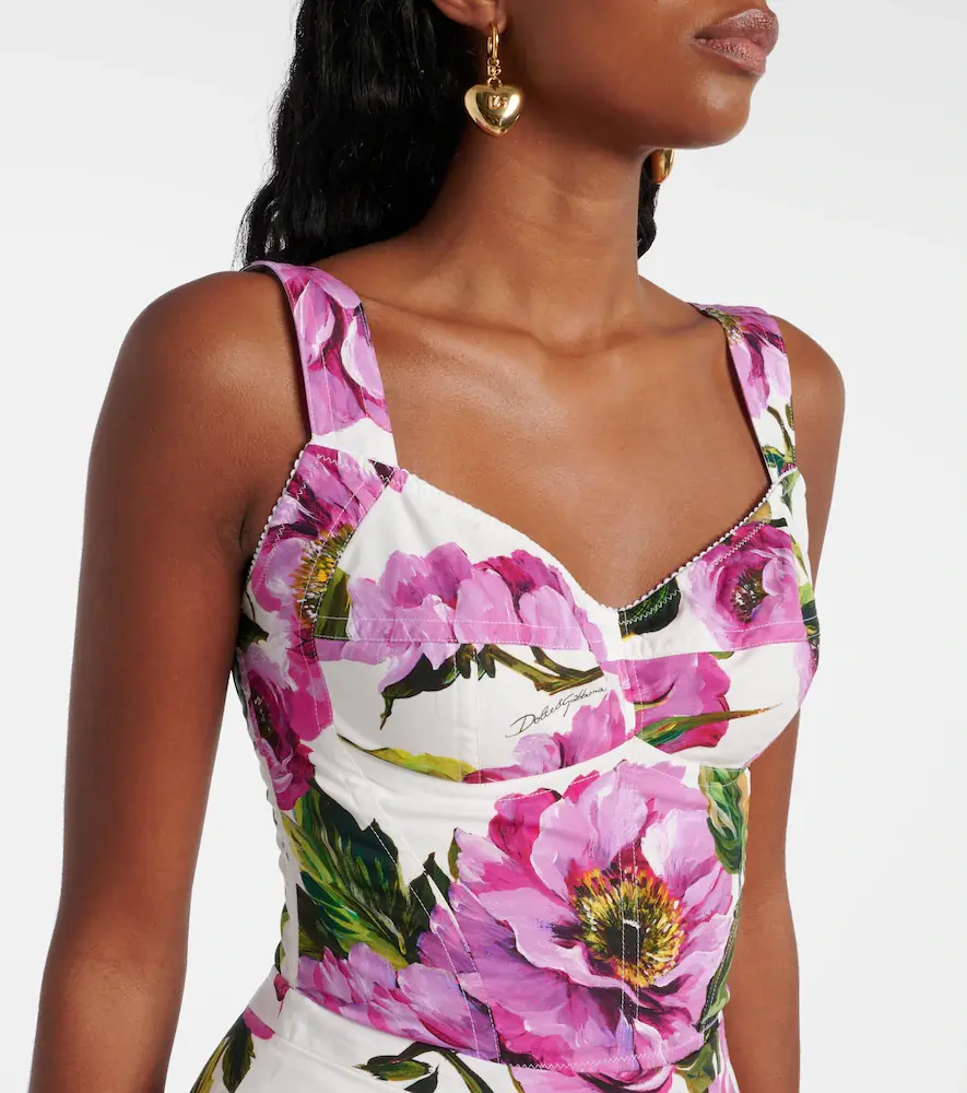 Dolce & Gabbana Floral cotton-blend bustier | Thumbnail 3 Dolce & Gabbana Floral cotton-blend bustier | Thumbnail 3