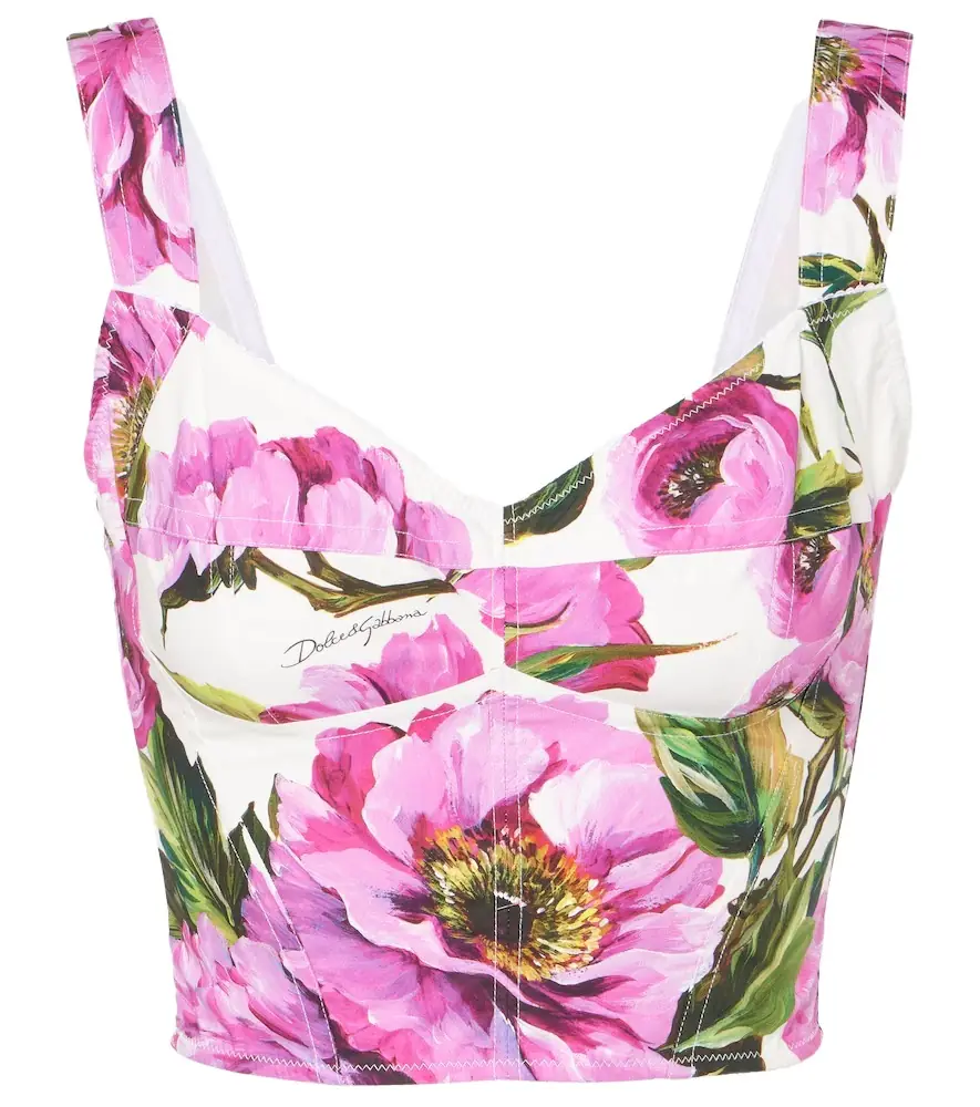 Dolce & Gabbana Floral cotton-blend bustier