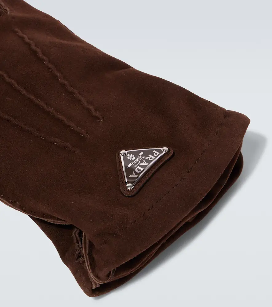 Prada Logo suede gloves | Thumbnail 2