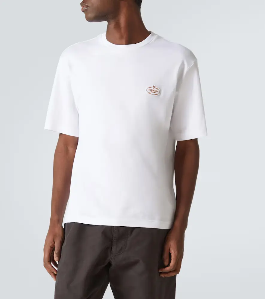 Prada Interlock cotton jersey T-shirt | Thumbnail 3