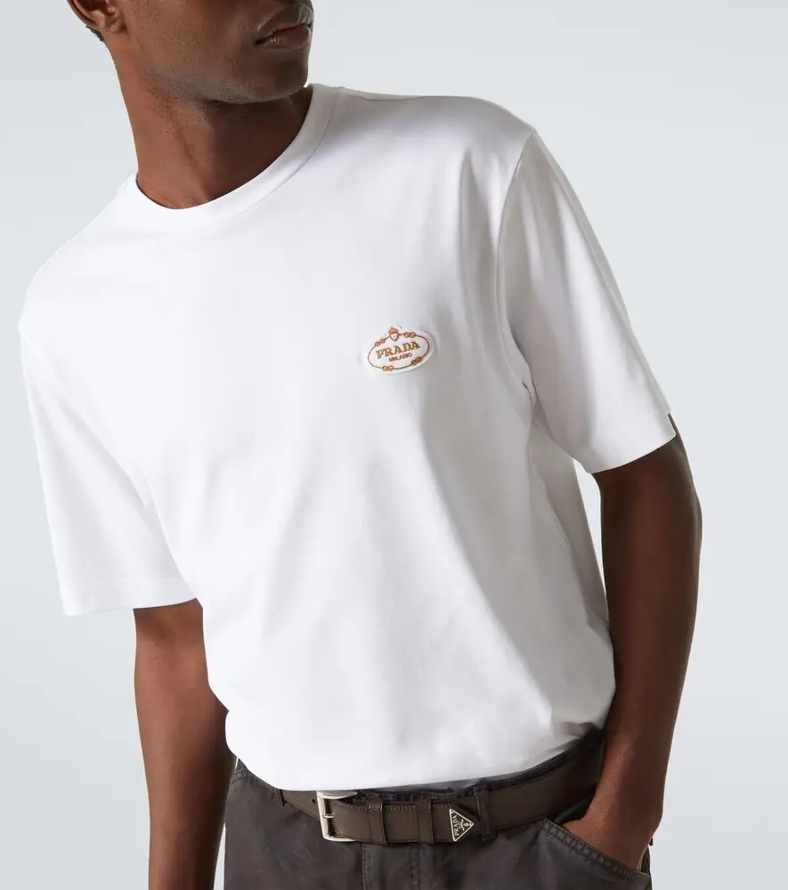 Prada Interlock cotton jersey T-shirt | Thumbnail 4
