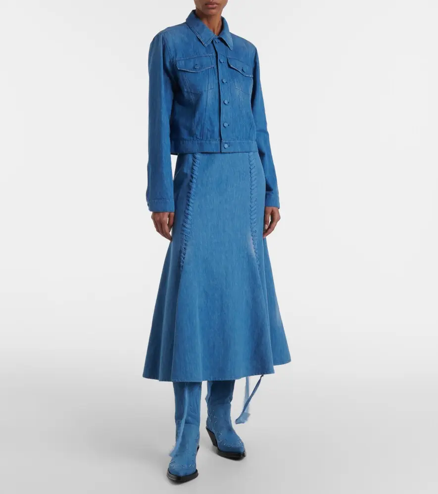 Gabriela Hearst Dion cotton and linen midi skirt | Thumbnail 2 Gabriela Hearst Dion cotton and linen midi skirt | Thumbnail 2