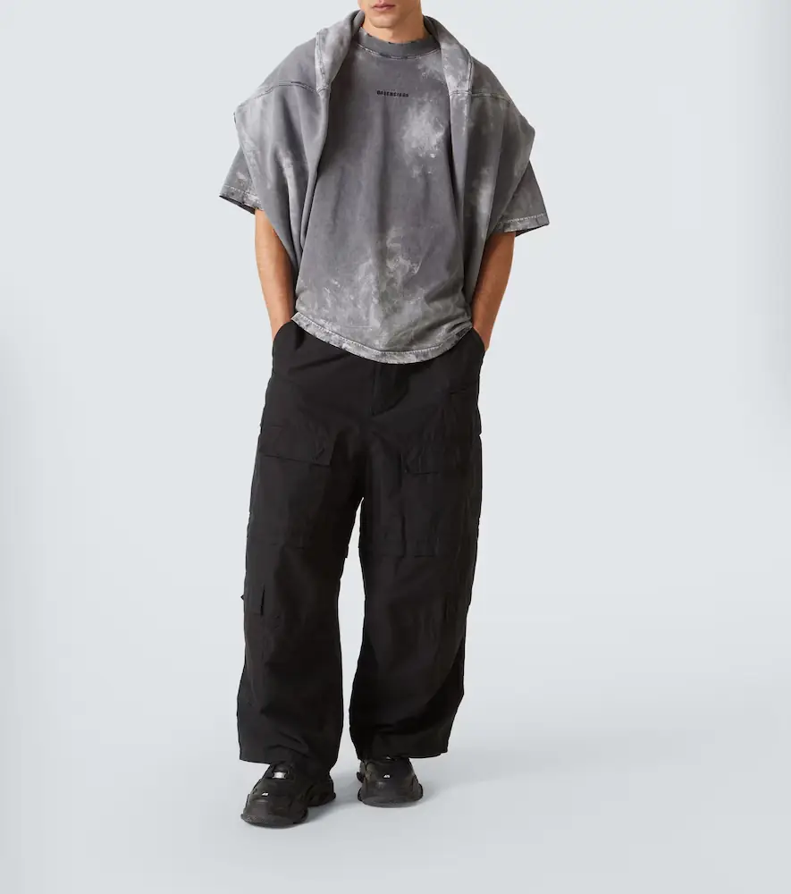 Balenciaga Distressed cotton-blend jersey T-shirt | Thumbnail 5 Balenciaga Distressed cotton-blend jersey T-shirt | Thumbnail 5