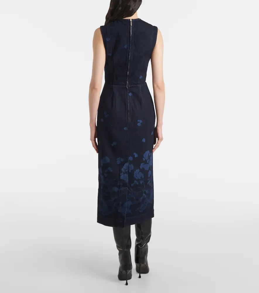 Erdem Floral denim midi dress | Thumbnail 4
