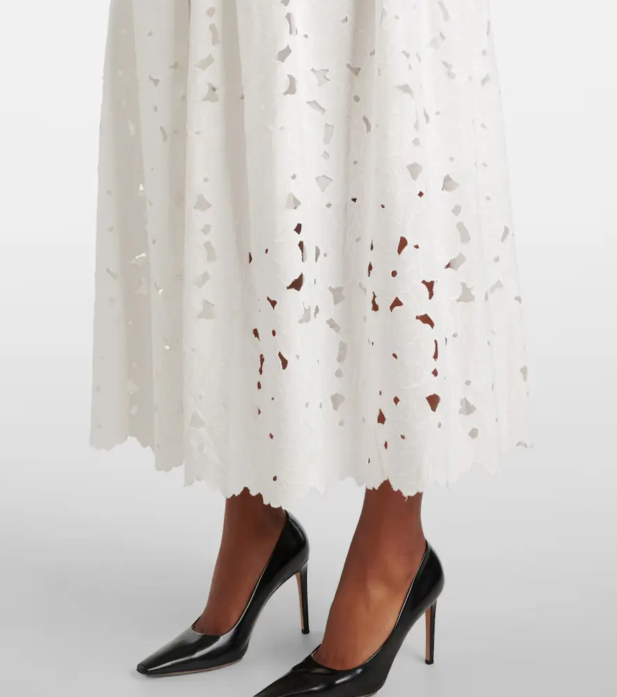 Erdem Gathered cotton-blend midi skirt | Thumbnail 3 Erdem Gathered cotton-blend midi skirt | Thumbnail 3