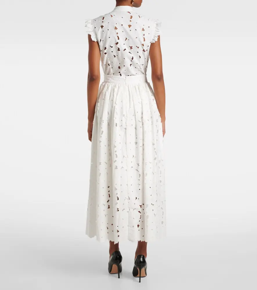 Erdem Gathered cotton-blend midi skirt | Thumbnail 5 Erdem Gathered cotton-blend midi skirt | Thumbnail 5