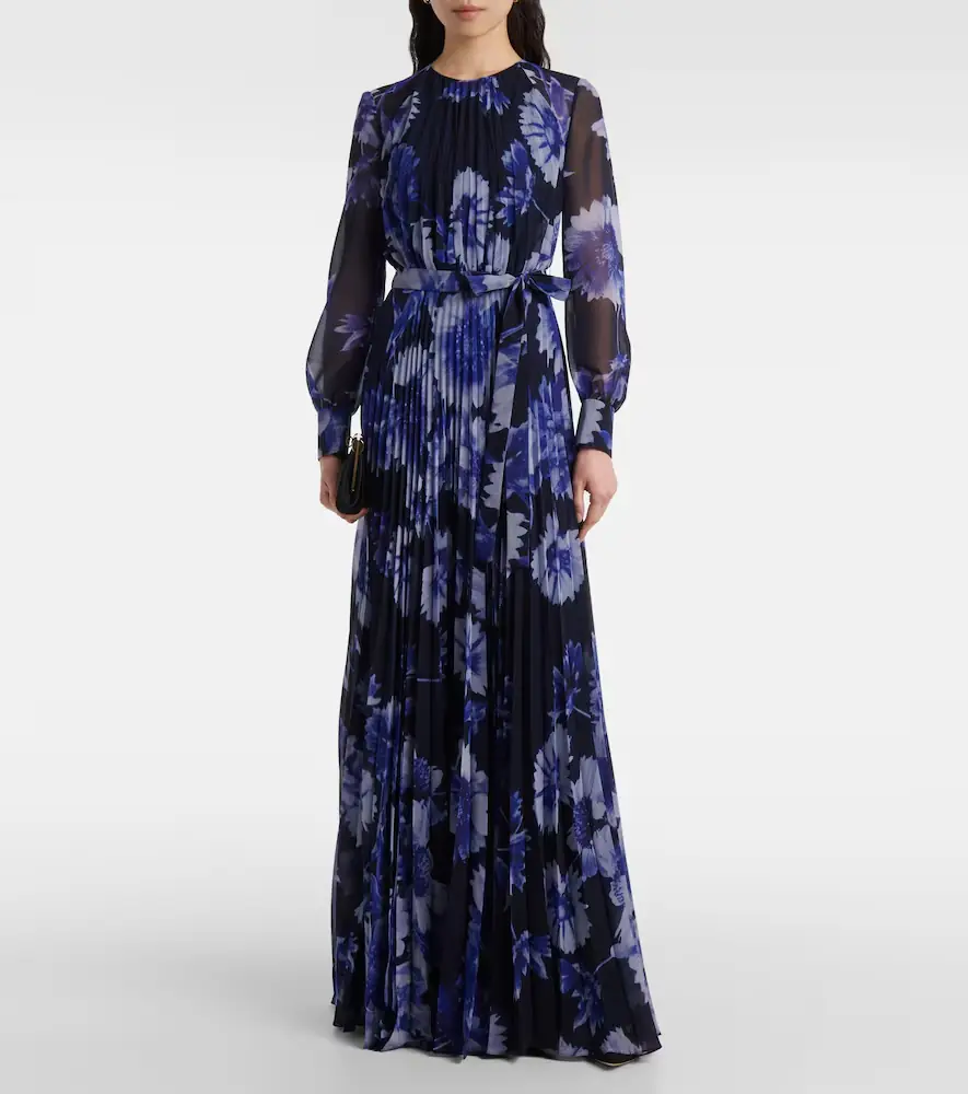 Erdem Floral pleated voile gown | Thumbnail 5 Erdem Floral pleated voile gown | Thumbnail 5