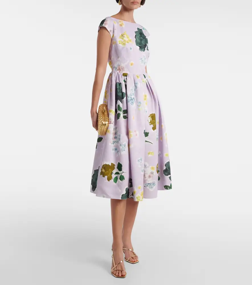 Erdem Floral cotton-blend faille midi dress | Thumbnail 3 Erdem Floral cotton-blend faille midi dress | Thumbnail 3