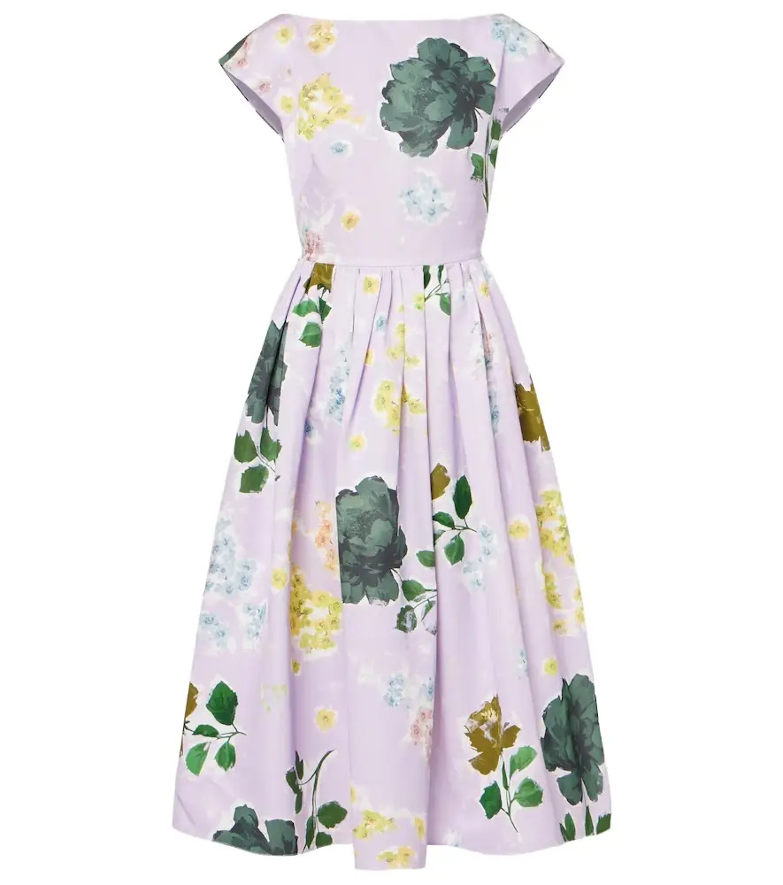 Erdem Floral cotton-blend faille midi dress | Image 1 Erdem Floral cotton-blend faille midi dress | Image 1