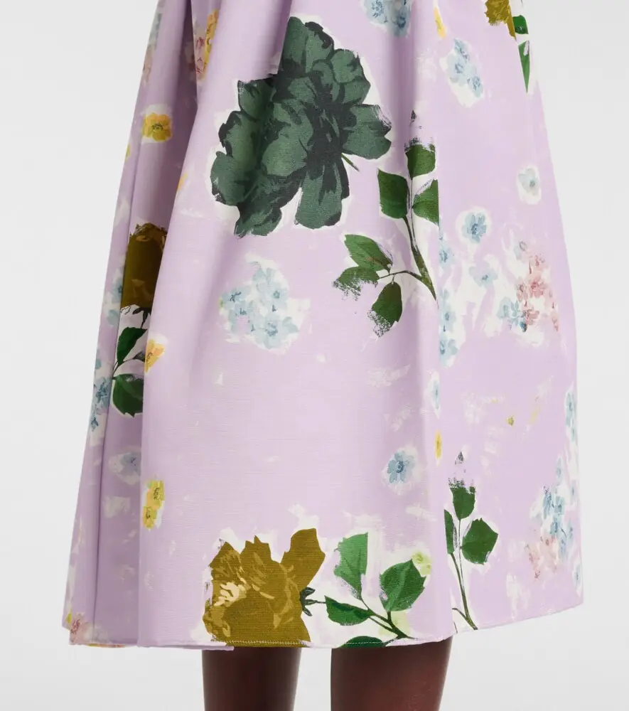 Erdem Floral cotton-blend midi skirt | Thumbnail 4