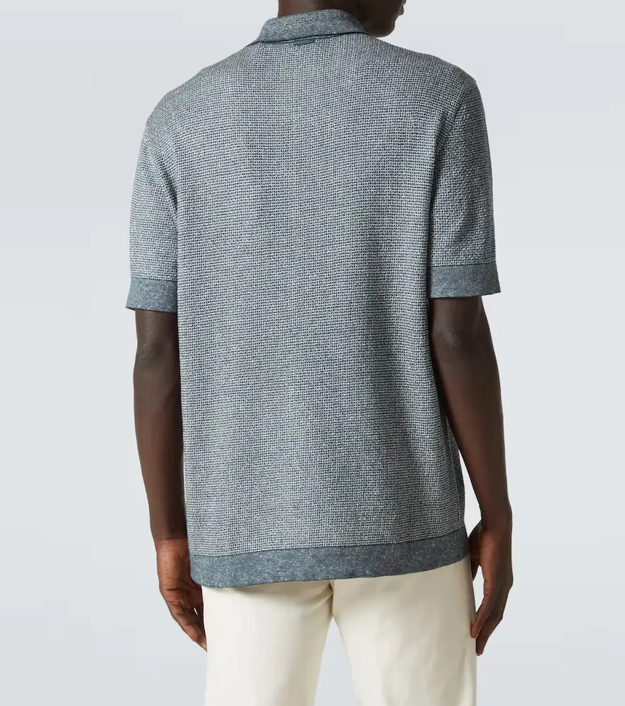 Zegna Cotton, linen, and silk polo shirt | Thumbnail 4 Zegna Cotton, linen, and silk polo shirt | Thumbnail 4