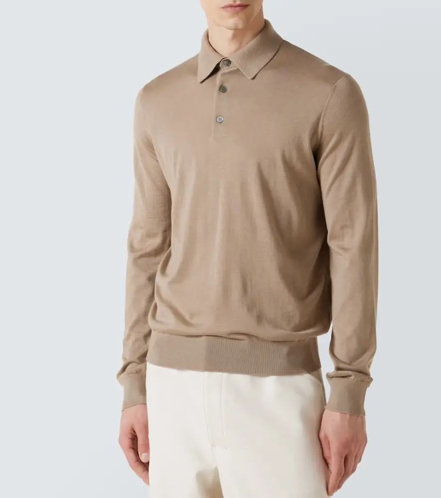 Zegna Cashmere and silk polo sweater | Thumbnail 6