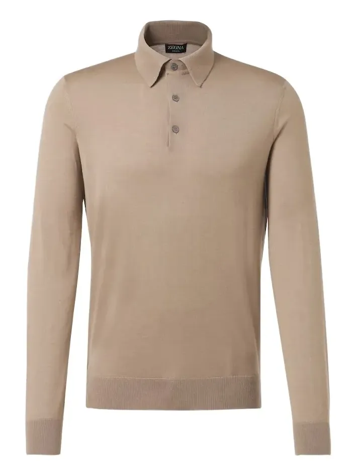 Cashmere and silk polo sweater Cashmere and silk polo sweater