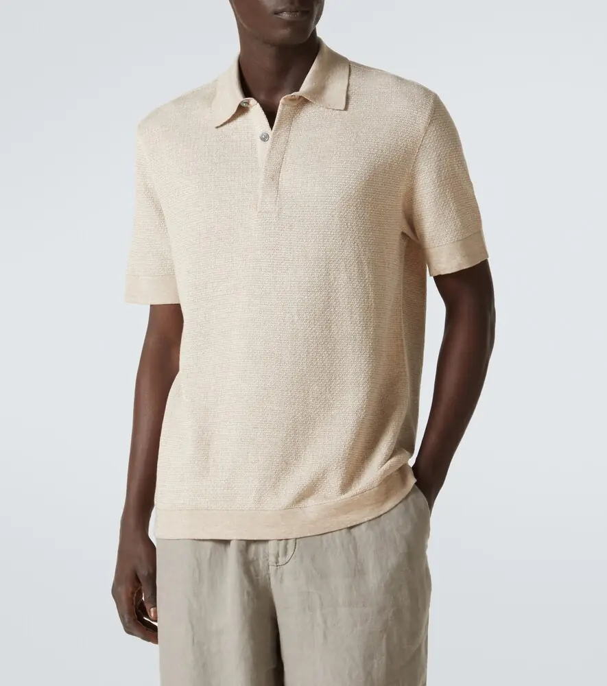 Zegna Cotton, linen, and silk polo shirt | Thumbnail 4