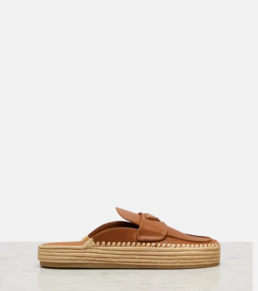 Prada Leather espadrille mules | Thumbnail 2