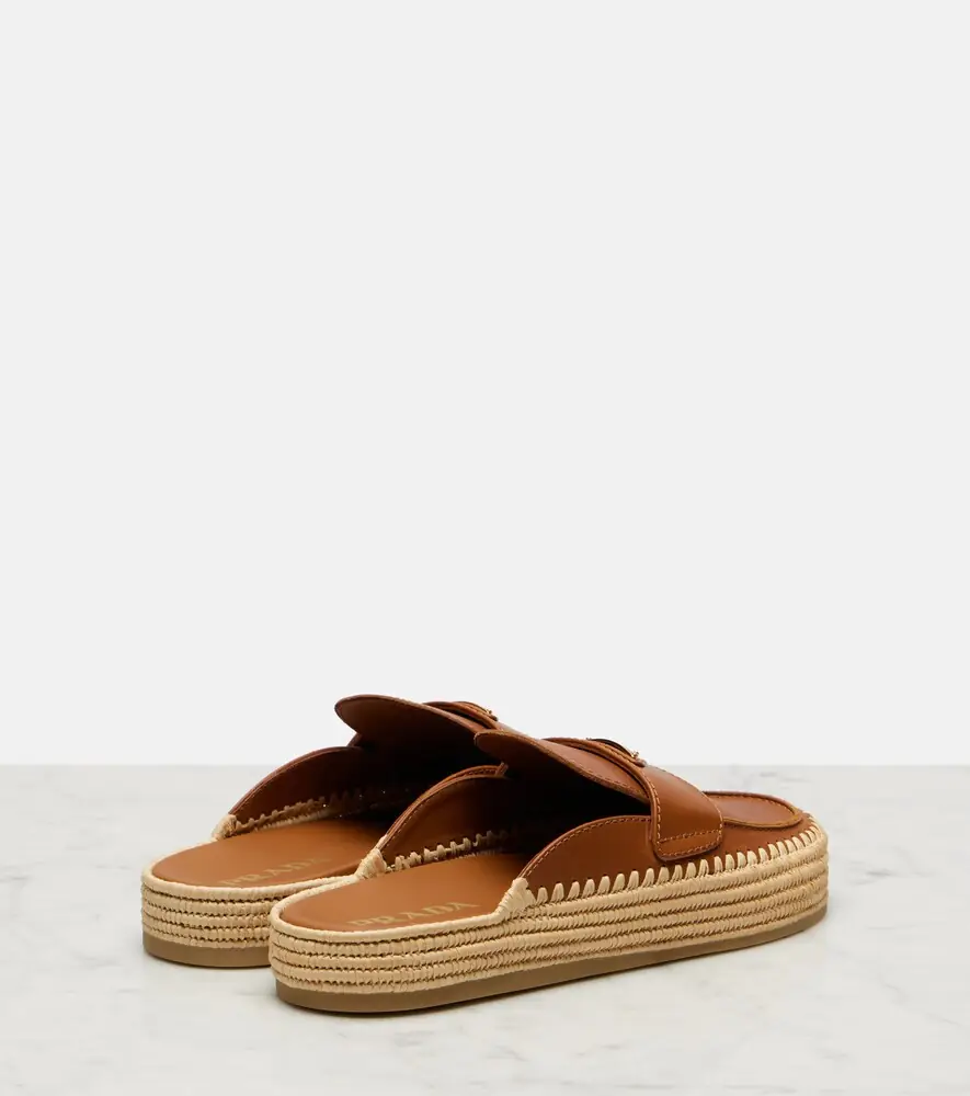 Prada Leather espadrille mules | Thumbnail 4