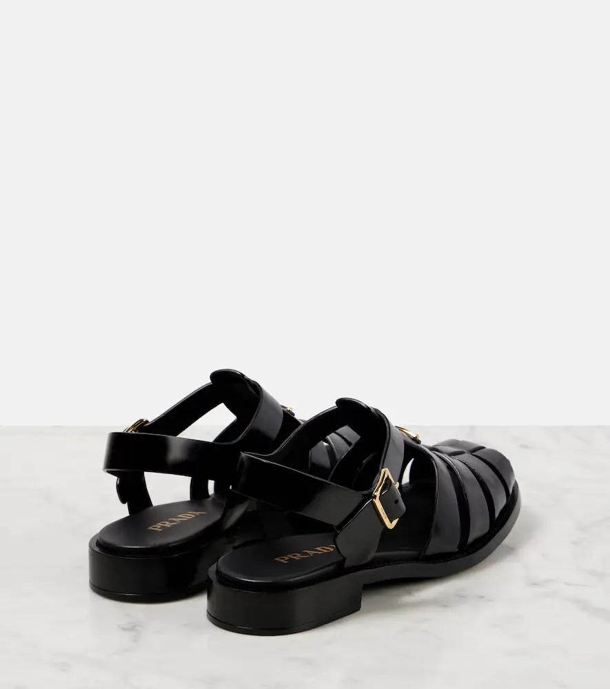 Prada Brushed leather fisherman sandals | Thumbnail 3