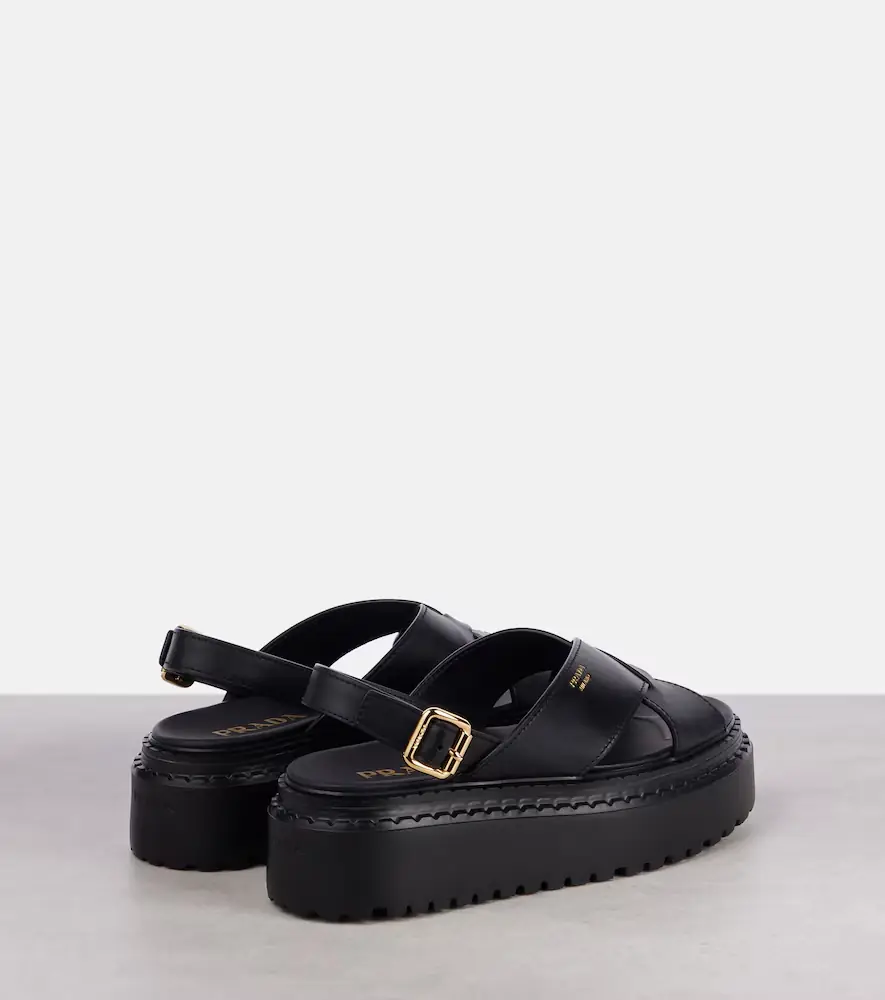 Prada Leather platform sandals | Thumbnail 2