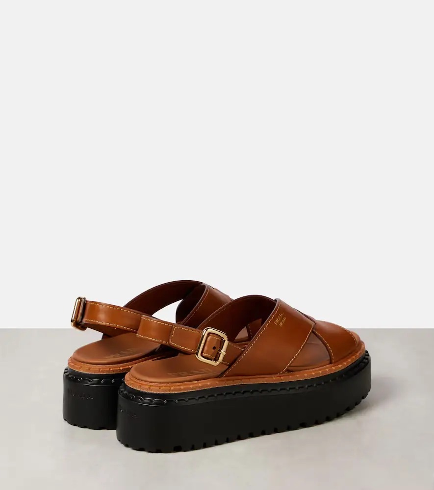 Prada Leather platform sandals | Thumbnail 2 Prada Leather platform sandals | Thumbnail 2