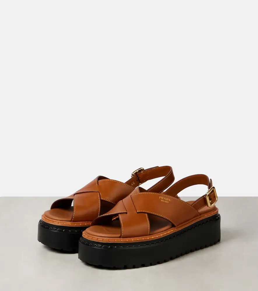 Prada Leather platform sandals | Thumbnail 3 Prada Leather platform sandals | Thumbnail 3