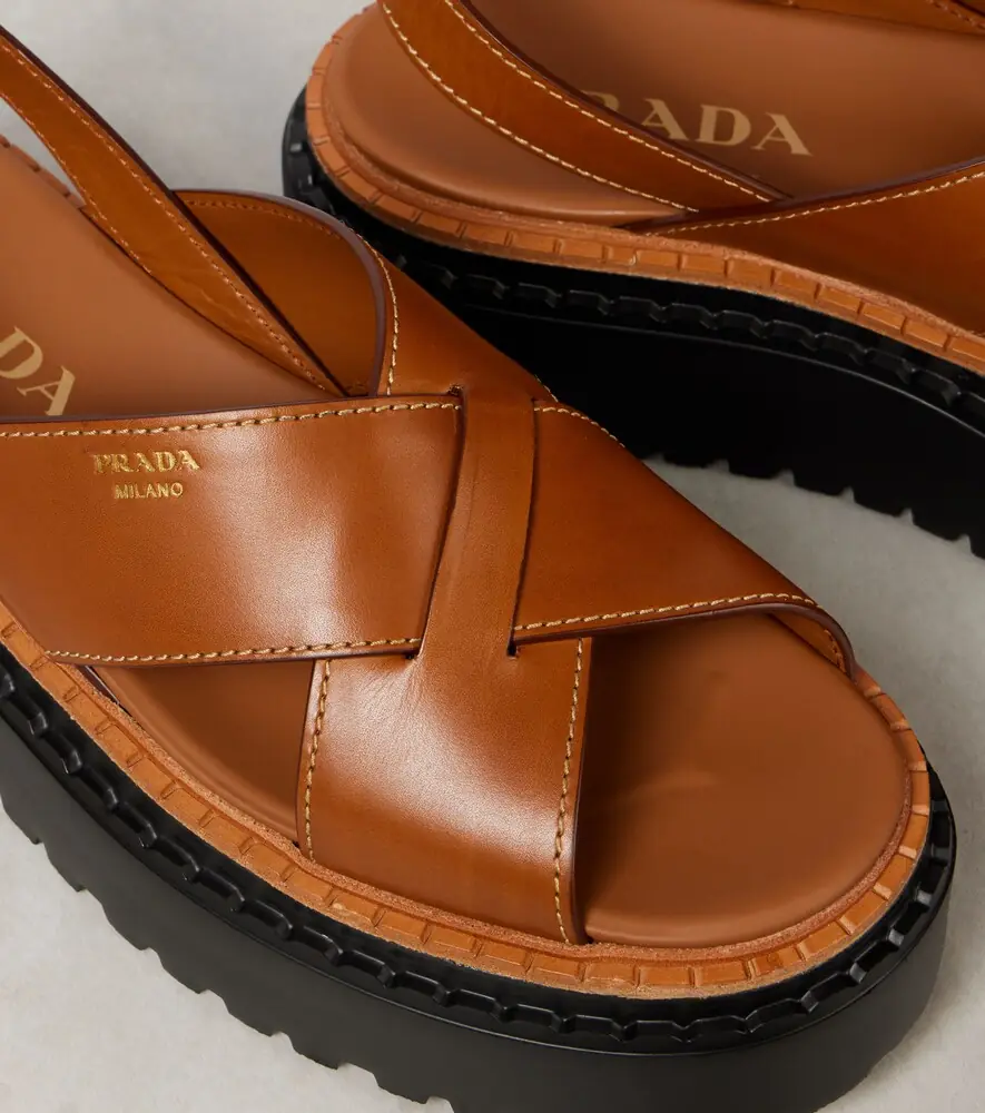 Prada Leather platform sandals | Thumbnail 4 Prada Leather platform sandals | Thumbnail 4