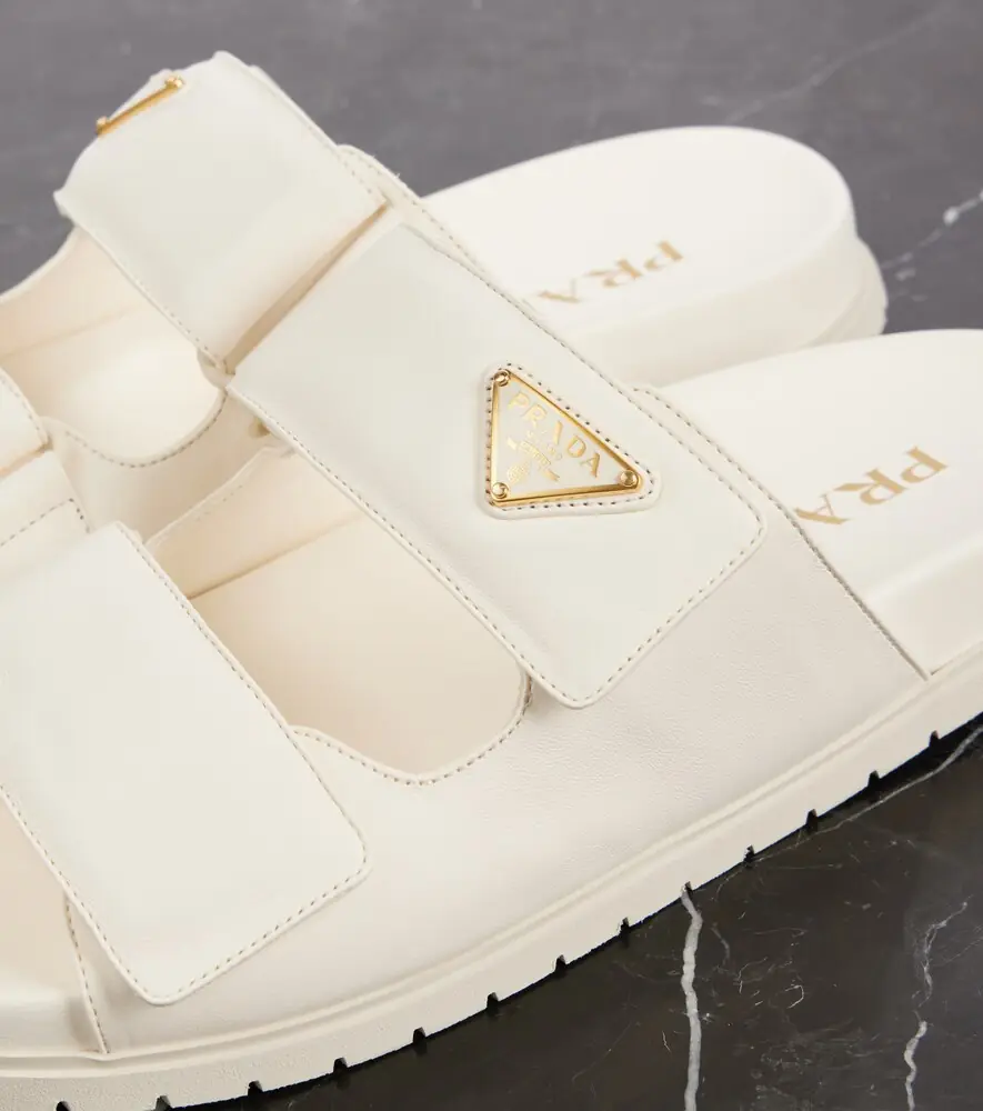 Prada Logo leather sandals | Thumbnail 4