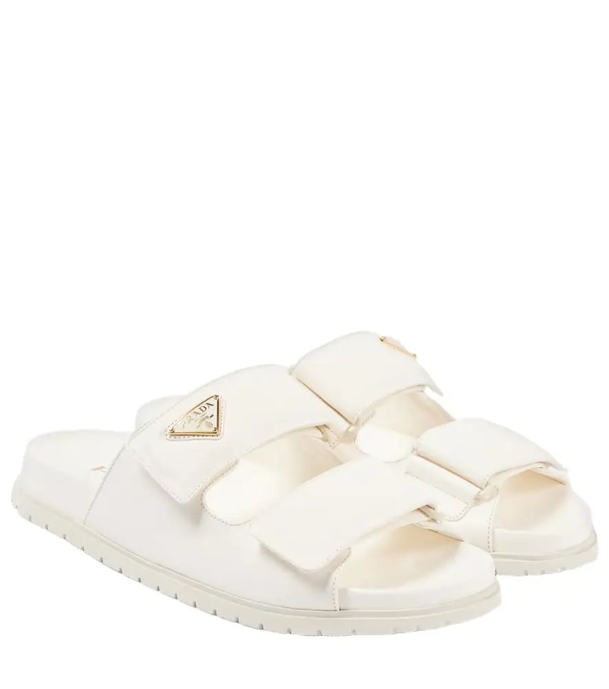 Logo leather sandals