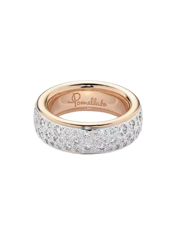 Iconica 18kt rose gold ring with diamonds